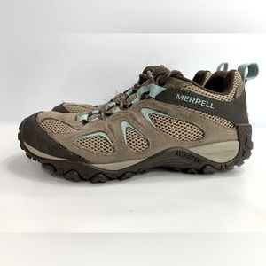 Merrell Women Yokota 2 J78636 Lace Up Hiking Shoes/Sneakers Brown Teal Size 7.5